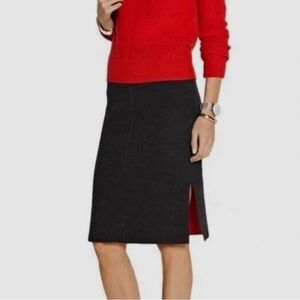 Rag & Bone Charcoal Pencil Skirt with Red on inside